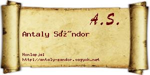 Antaly Sándor névjegykártya