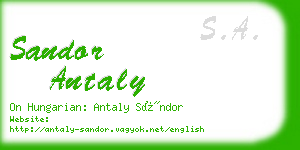 sandor antaly business card